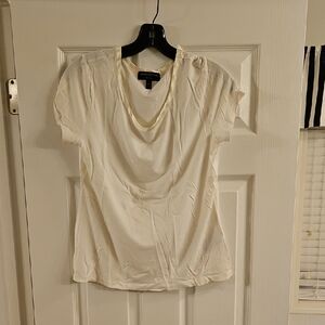 Banana Republic Ivory Drape Neck Blouse